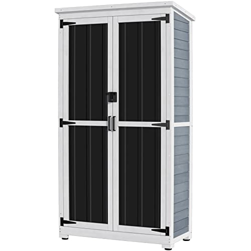 Outdoor Storage Cabinet (Grey/Black / 65.5"H)