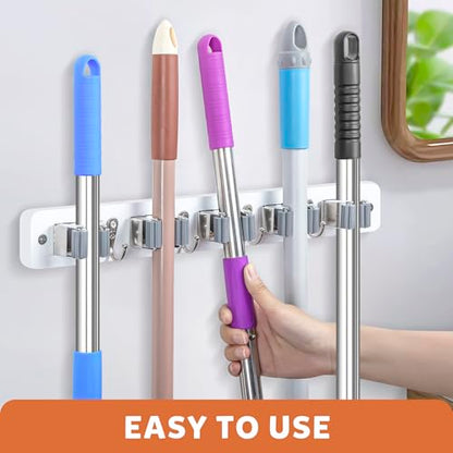 Broom Holder Wall Mount (White)