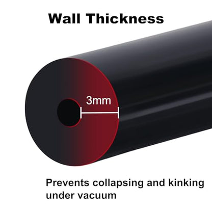 5/32 1/4 5/16 1/2 Silicone Vacuum Hose Line Kit 5FT, Black (5FT / Black)