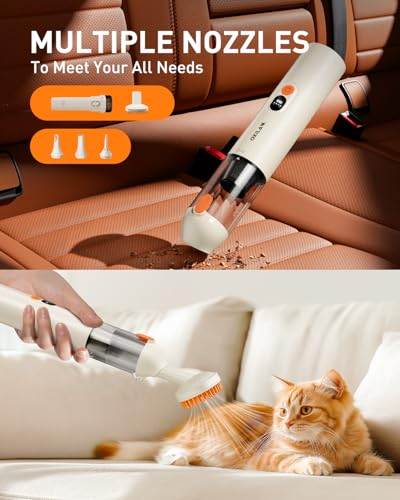 Car Vacuum Handheld Vacuum Portable Cordless (Beige)