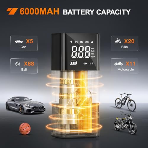 Rechargeable Cordless Tire Inflator 150PSI Dual Power Supply (Cordless Tire Inflator)