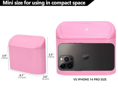 Mini Car Trash Can with Lid (Pink)