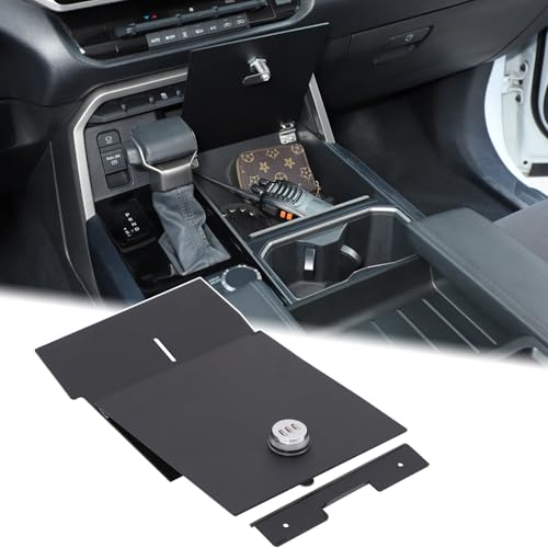 Car Lower Center Console Lock Safe Storage Box Cover Lid Compatible with 2022
