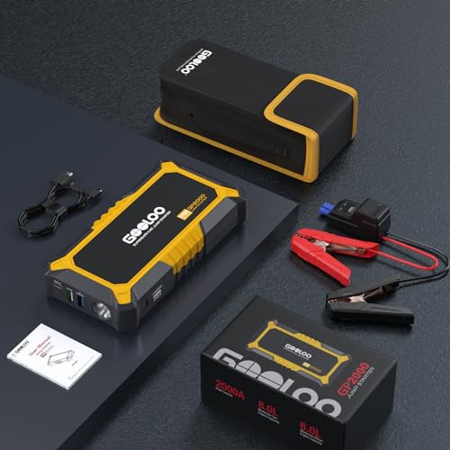 GP2000 2000A Portable Car Battery Jump Starter for 12V Vehicle (Yellow)