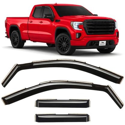 in Channel Extra Durable Rain Guards for Trucks GMC Sierra 1500 2019 (For Sierra 1500 19-26)