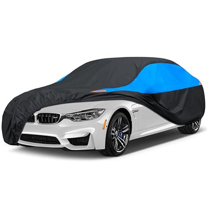 Waterproof Car Cover All Weather Snowproof UV Protection Windproof Outdoor Full car Cover (A2-Fit Sedan Length(Up to 177 inch） / Blue)