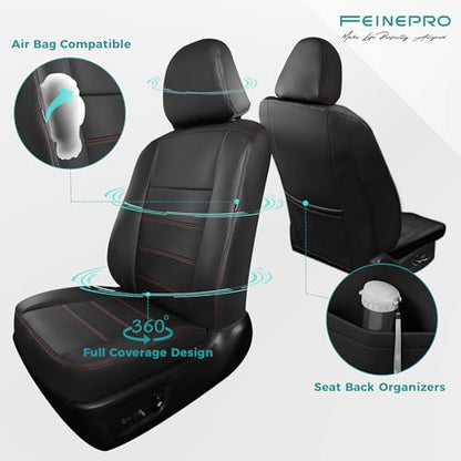 Custom Seat Covers for Toyota Camry 2012 (Black With Red Trim / 2012-2017 Camry L LE XLE)