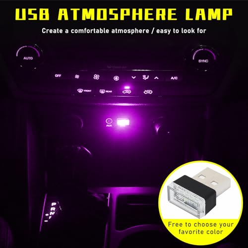 4 PCS USB LED Car Interior Atmosphere Lamp (2 Red+2 Purple)