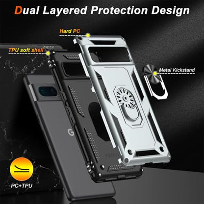 for Google Pixel 7 Pro Case with Screen Protector (Silver / Google Pixel 7 Pro)