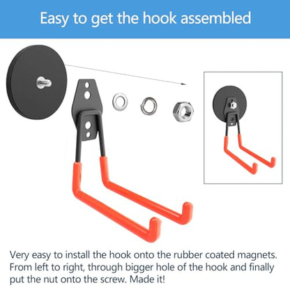 Heavy Duty Large Magnetic Hooks (Large L/4 pack 26-130lbs)