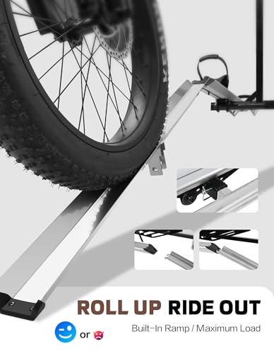 Young Hitch Mount Single Bike Rack with Ramp (100 lbs 1 E-Bike Rack with Ramp)