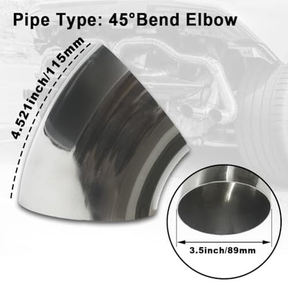 OD 3.5 inch 45 degree exhaust elbow Pipe (3.5")