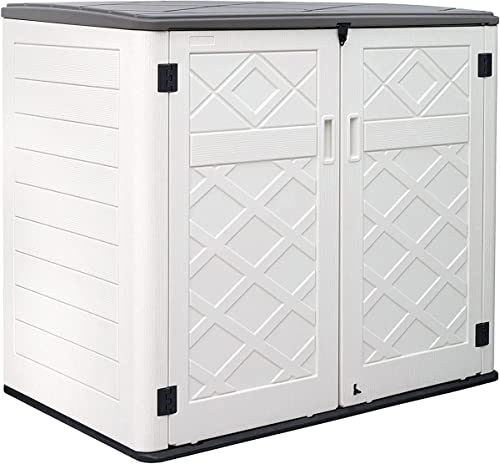 Larger Outdoor Storage Shed Weather Resistance (48 Cu.ft Off White Shed-01A)