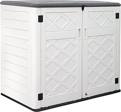 Larger Outdoor Storage Shed Weather Resistance (48 Cu.ft Off White Shed-01A)