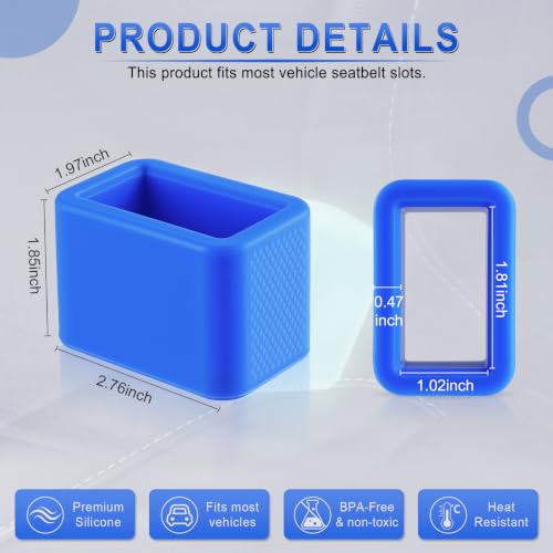 2PCS Seat Belt Buckle Holder (Fluorescent Blue)