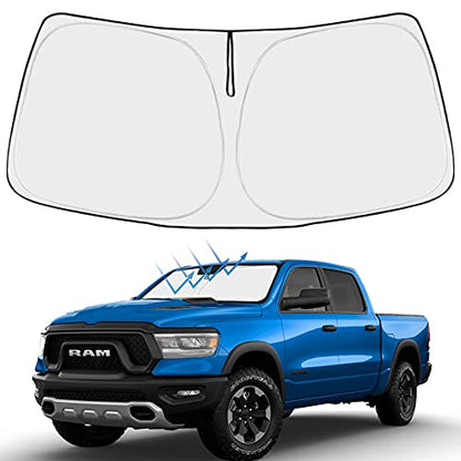 Custom Fit Car Windshield Sun Shade for 2019 (Dodge RAM 1500 2Dr 2019-2025 2026)