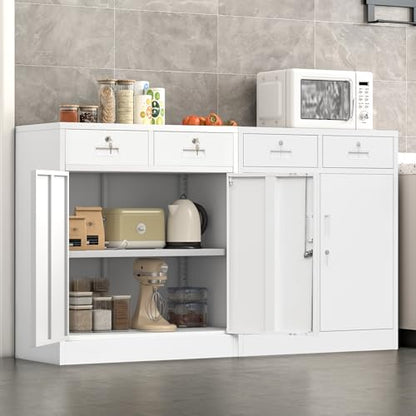 Metal Storage Cabinet (White / 36" H x 32" W x 16" D)