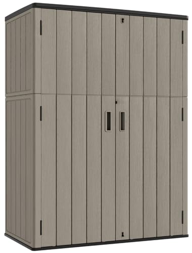 Outdoor Vertical Storage Shed (Brown / 57 Cu.ft)
