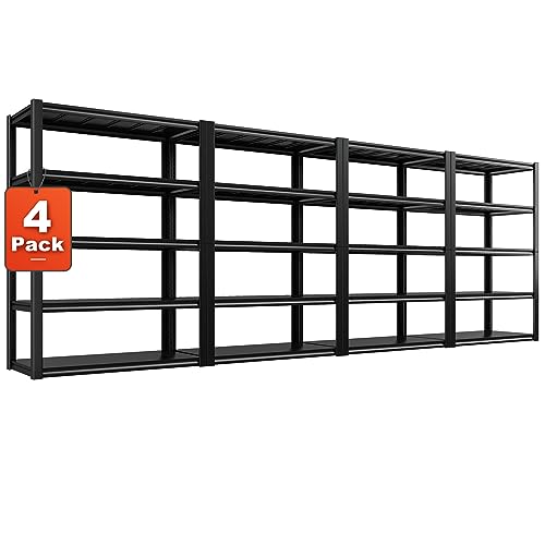 Garage Shelving 48.2" W Storage Shelves 3000LBS Metal Shelving Heavy Duty Adjustable Metal Shelf 5 Tier Pantry Shelves for Basement Warehouse Supermarket 72.2" H x 24.2" D x 48.2" W (72.2"H x 24.2"D x 48.2"W)