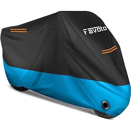 Motorcycle Cover Waterproof Outdoor Motorcycle Cover Heavy Duty (Blue / 96.5")