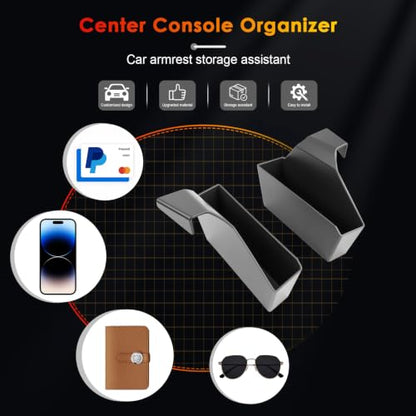 2-Pack) for Center Console Organizer for 2024-2026 Ford Ranger XL/XLT/Lariat/Raptor, Middle Console Hanging Storage Box for 2025 Ranger Accessories
