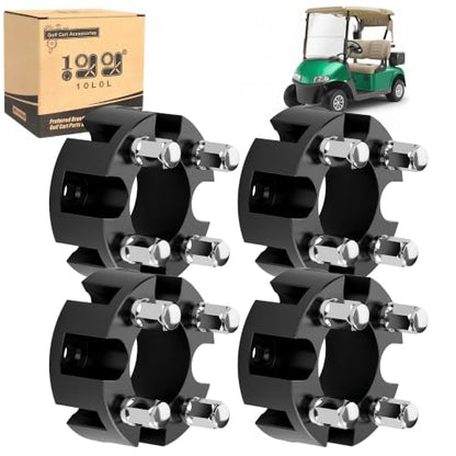 2 Inch Golf Cart Wheel Spacers Kit with Lug Nuts (4-Pack Black)