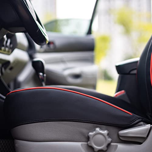 2005 2015 Tacoma Custom Fit Seat Covers for Crew Cab with Faux Leather ((2005-2015 Crew) Full Set / Black & Red)