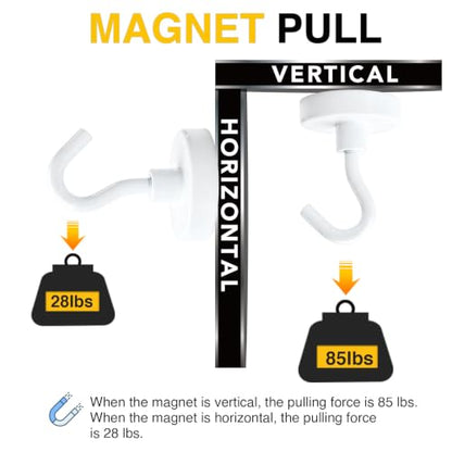 Magnetic Hooks 20pcs 85lbs Cruise Essentials 2026 Magnet Hook White (White / 0.98in)