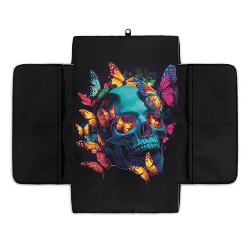 Skull Butterfly Car Center Console Pad Non (Skull Butterfly)