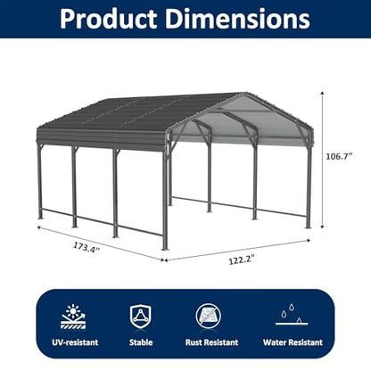 10x15 FT Metal Carport Canopy with Reinforced Base (10x15 FT)