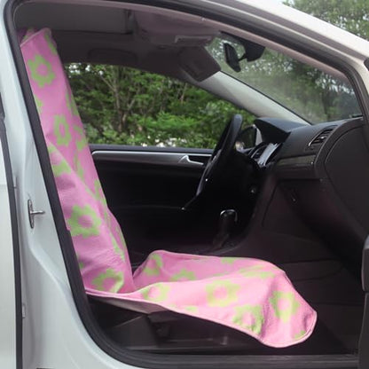 Car Seat Cover Protector Front Seats (1Pcs Front Seat Towel / Flower and Pink)
