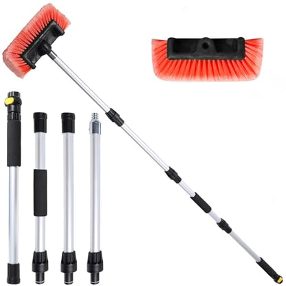 Car Wash Brush with Long Handle for Car Truck Boat RV SUV Washing (70" / Orange)
