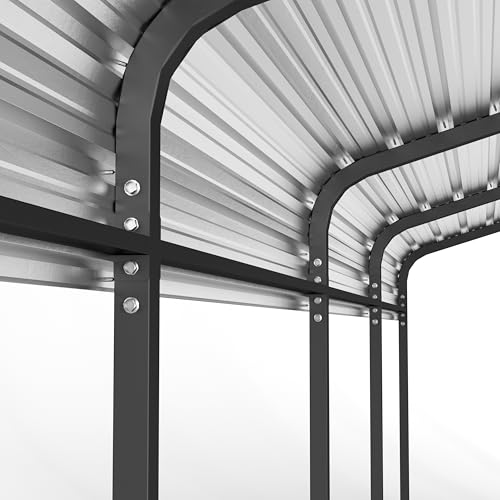 12x20 FT Metal Carport (12x20 FT/Black)