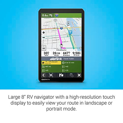 RV 895 8” GPS RV Navigator (8" without Dash Cam)