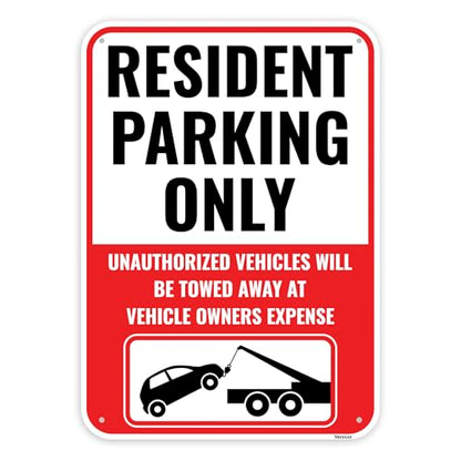 1PC Resident Parking Sign (14" x 10")