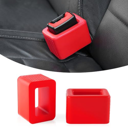 2PCS Seat Belt Buckle Holder (Red)