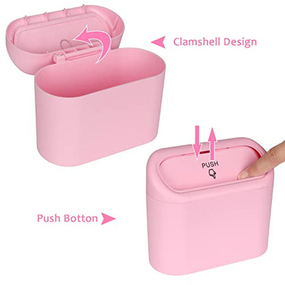 Car Trash Can with Lid (Pink)
