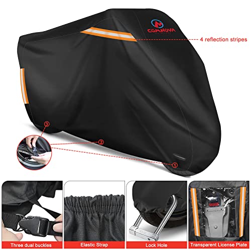 Comnova Motorcycle Cover 91 Inch (Premium - Black / 91 Inch)