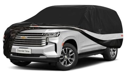 10 Layers SUV Car Cover Custom Fit for Chevy Tahoe (Black Gray / Custom Fit for Chevrolet Tahoe)