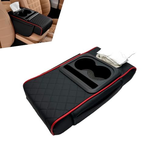 Car Center Console Cover (1 PC / Black & Red)