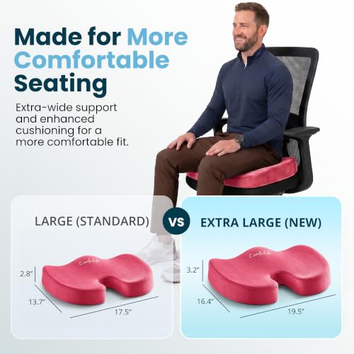 Extra Large Gel & Memory Foam Seat Cushion (Pink / X-Large)