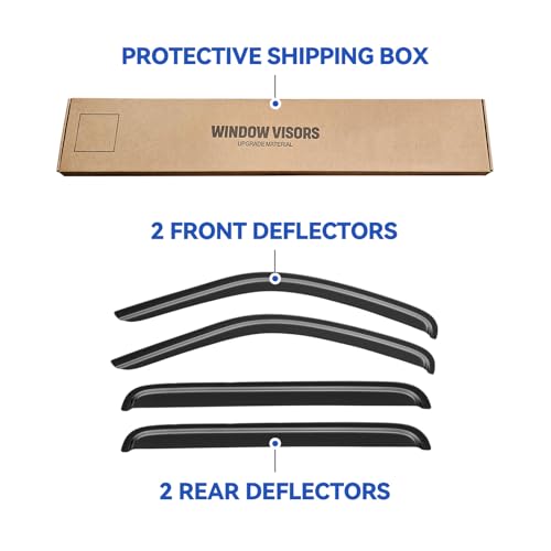 Window Visors Rain Guards for 2008 2009 2010 2011 2012 Jeep Liberty (2008-2012 Jeep Liberty)