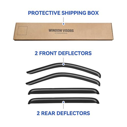 Window Visors Rain Guards for 2008 2009 2010 2011 2012 Jeep Liberty (2008-2012 Jeep Liberty)