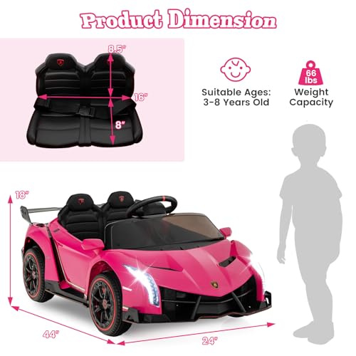 Pink Lamborghini Ride on Car (Pink)