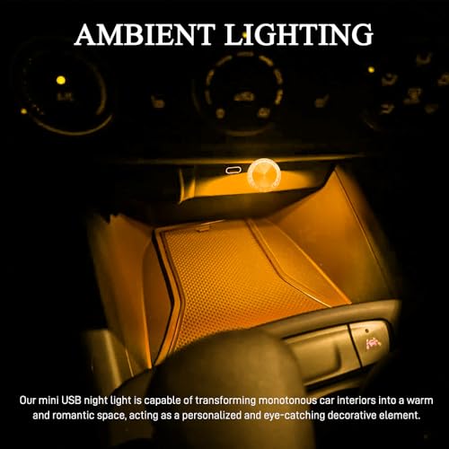 4PCS USB LED Car Interior Atmosphere Lamp (Yellow)