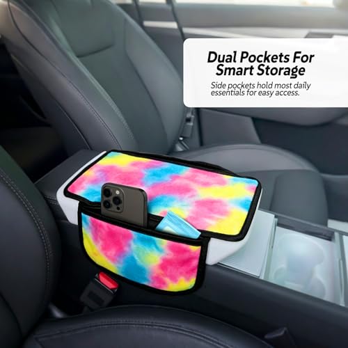 Fashion Car Center Console Armrest Cover with 2 Side Pockets (Candy Dream)