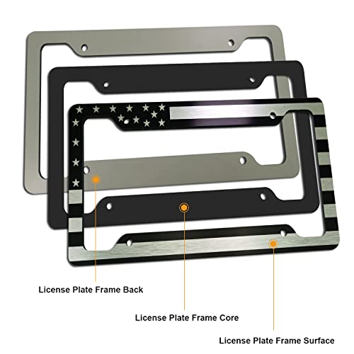 American Flag License Plate Frames (Black - 2 Pack)