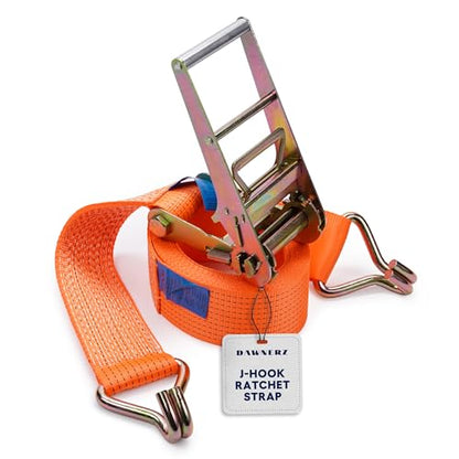 Ratchet Straps with Double J Hook 4 inch X 40 ft 22000 Lbs MBS (4 inch X 40 ft 22000 lbs)