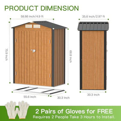 5x3 Ft Outdoor Storage Shed with Floor (5x3 FT/Base)