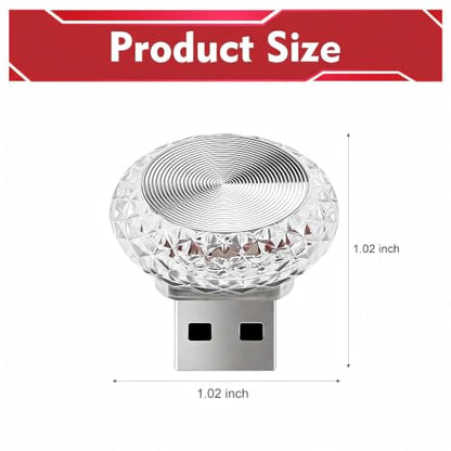 1 PC Mini Crystal USB Car Ambient Lighting (Red / 1 PC)